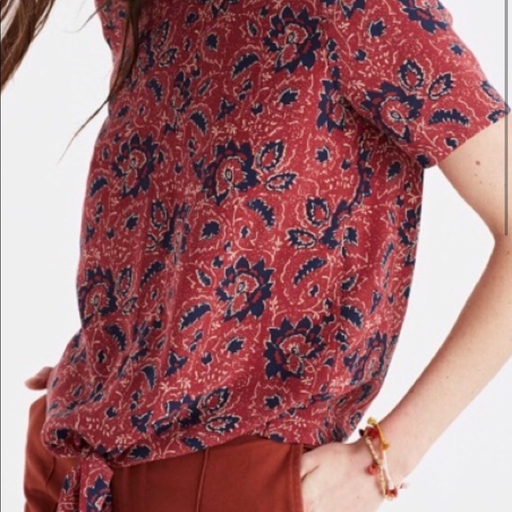 Red paisley top